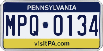 PA license plate MPQ0134