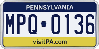PA license plate MPQ0136