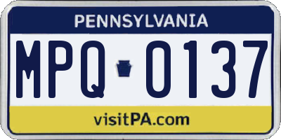 PA license plate MPQ0137