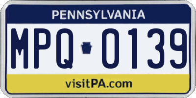 PA license plate MPQ0139