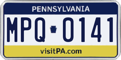 PA license plate MPQ0141