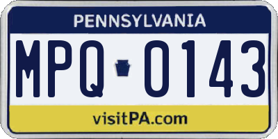 PA license plate MPQ0143