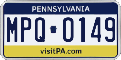 PA license plate MPQ0149