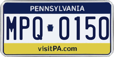 PA license plate MPQ0150