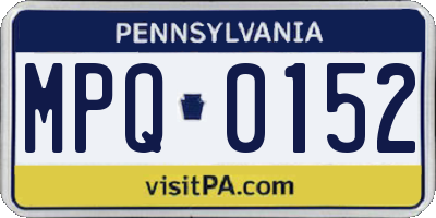 PA license plate MPQ0152