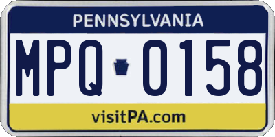PA license plate MPQ0158