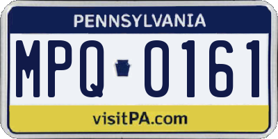 PA license plate MPQ0161
