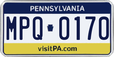 PA license plate MPQ0170