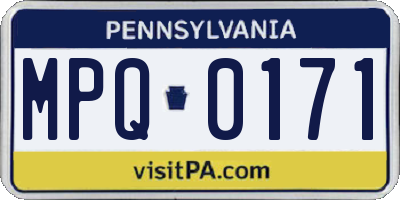PA license plate MPQ0171