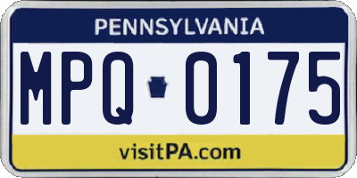PA license plate MPQ0175