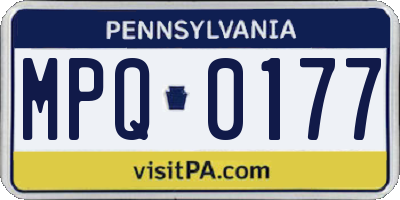 PA license plate MPQ0177