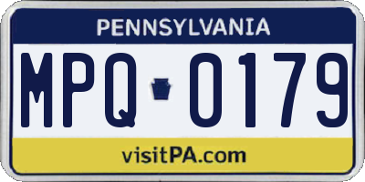 PA license plate MPQ0179