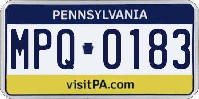 PA license plate MPQ0183