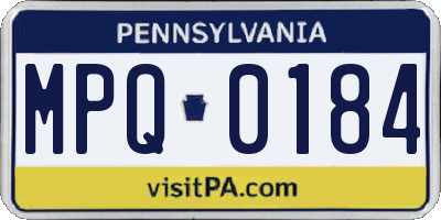 PA license plate MPQ0184