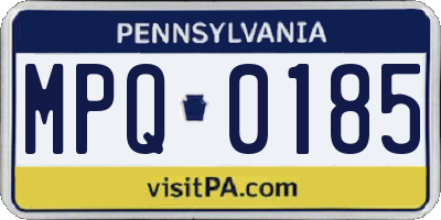 PA license plate MPQ0185