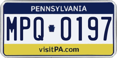 PA license plate MPQ0197