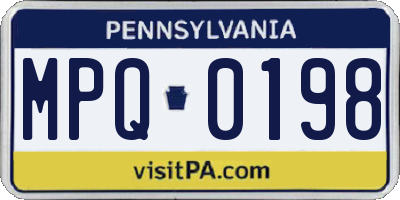 PA license plate MPQ0198