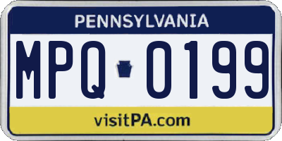 PA license plate MPQ0199