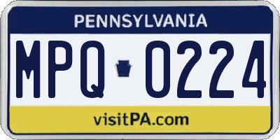PA license plate MPQ0224