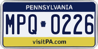 PA license plate MPQ0226