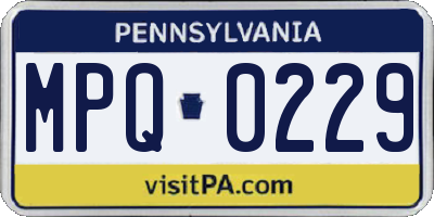 PA license plate MPQ0229