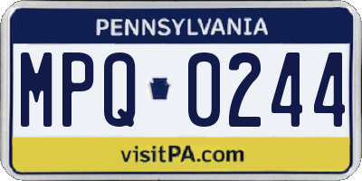 PA license plate MPQ0244