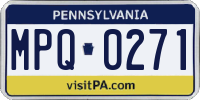 PA license plate MPQ0271