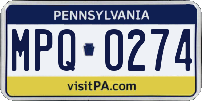 PA license plate MPQ0274