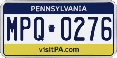 PA license plate MPQ0276