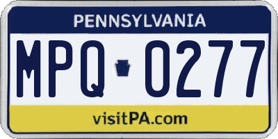 PA license plate MPQ0277