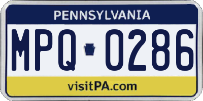 PA license plate MPQ0286