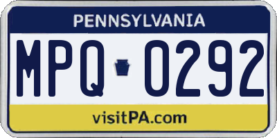 PA license plate MPQ0292