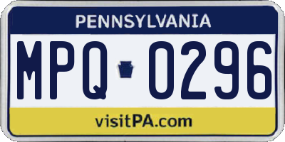 PA license plate MPQ0296