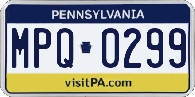 PA license plate MPQ0299