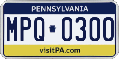 PA license plate MPQ0300