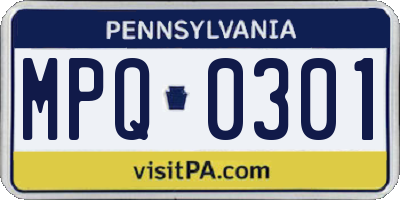 PA license plate MPQ0301