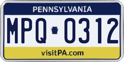 PA license plate MPQ0312