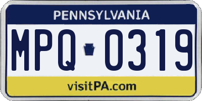 PA license plate MPQ0319