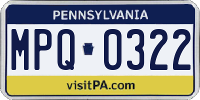 PA license plate MPQ0322