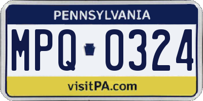 PA license plate MPQ0324