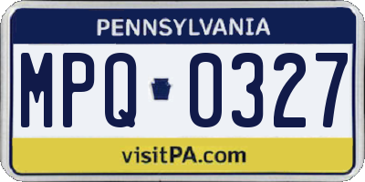 PA license plate MPQ0327