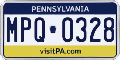 PA license plate MPQ0328