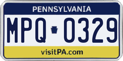 PA license plate MPQ0329