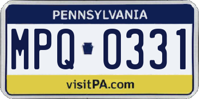PA license plate MPQ0331