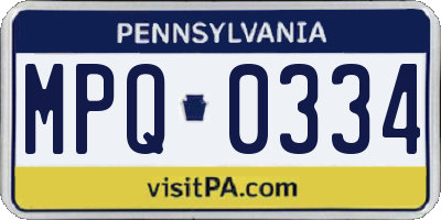 PA license plate MPQ0334