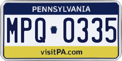 PA license plate MPQ0335