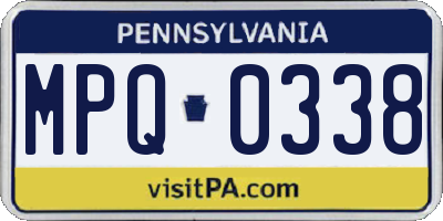 PA license plate MPQ0338