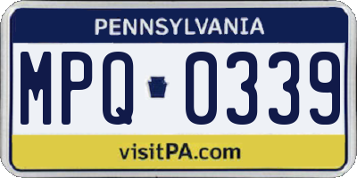 PA license plate MPQ0339