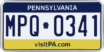 PA license plate MPQ0341