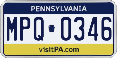PA license plate MPQ0346